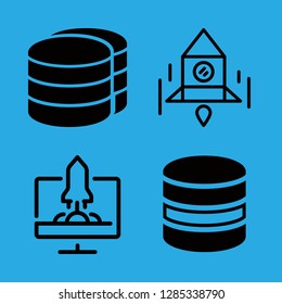 programmer icons set with database and startup vector set