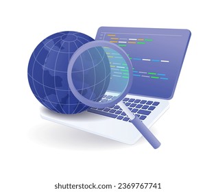 Programmer language analysis data flat illustration concept