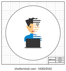 Programmer with Laptop Icon