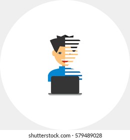Programmer with Laptop Icon