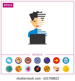 Programmer with Laptop Icon