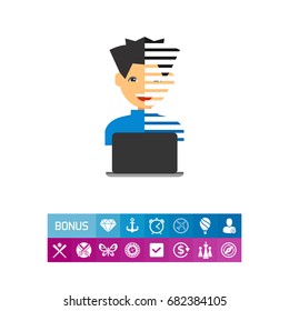 Programmer with Laptop Icon