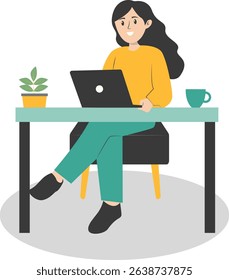Programmer People Character. Creating Web and Application Development. Vector Illustration