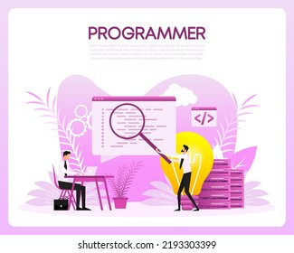 Programmer people, great design for any purposes. Vector illustration design