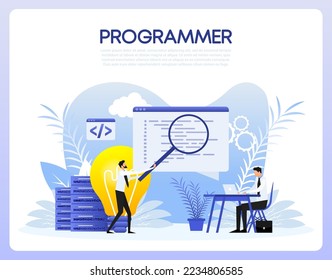 Programmer people, great design for any purposes. Vector illustration design