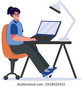 Programmer People Illustration with Cartoon Design. Vector Character.
