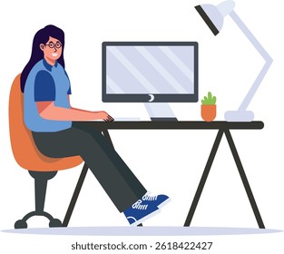 Programmer People Illustration with Cartoon Design. Vector Character.