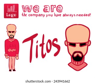 Programmer of security vector character, agent, scientist, assistant, technician IT specialist, red