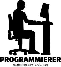 Programmer silhouette with german job title