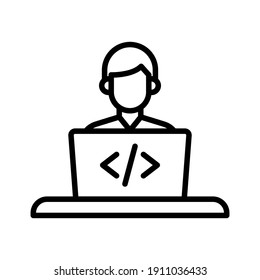 Programmer, software, developer icon vector image. Can also be used for information technology. Suitable for use on web apps, mobile apps and print media.