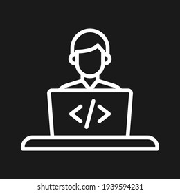 Programmer, software, developer icon vector image. Can also be used for information technology. Suitable for use on web apps, mobile apps and print media.