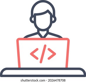 Programmer, software, developer icon vector image. Can also be used for information technology. Suitable for use on web apps, mobile apps and print media.