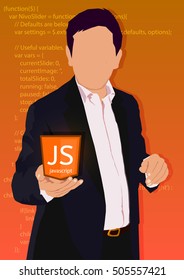 The programmer used java script programming language. Background code java script. Vector Software.
