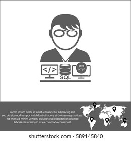Programmer vector icon Set. vector  icon.