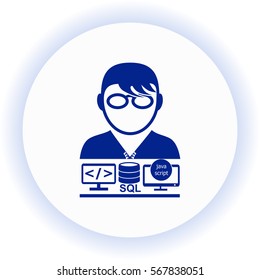 Programmer vector icon. Set.  icon. Vector design.