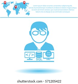 Programmer vector icon. Set.  icon. Vector design.