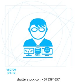 Programmer vector icon. Set.  icon. Vector design.