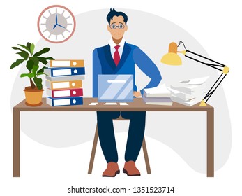Programmer at work concept. Can use for web banner, infographics, hero images. In minimalist style. Flat isometric vector illustration