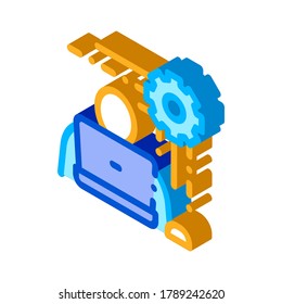 Programmer Work Icon Vector. Isometric Programmer Work sign. color isolated symbol illustration