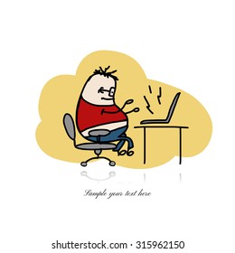 Programmer at work, sketch for your design. Vector illustration