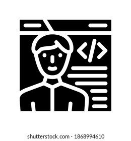 programmer worker glyph icon vector. programmer worker sign. isolated contour symbol black illustration