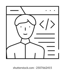 programmer worker line icon vector. programmer worker sign. isolated contour symbol black illustration