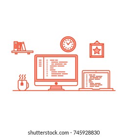 programmer workspace illustration