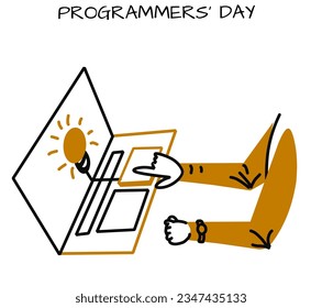 A programmer's hand hits the success button to celebrate Programmers Day on September 13