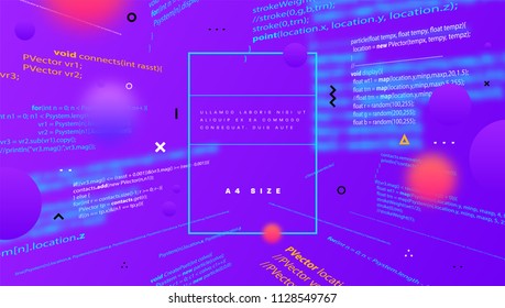 Programming application development code background design. Abstract technology with geometric elements. Eps10 vector illustration