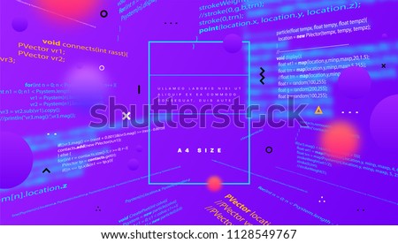 Programming application development code background design. Abstract technology with geometric elements. Eps10 vector illustration