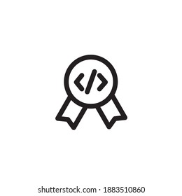 Programming award icon. Icon design for programming and software engineering. Vector