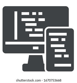 programming black icon on white background