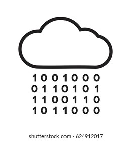 Programming, Cloud and  Binary Code Vector Illustration.