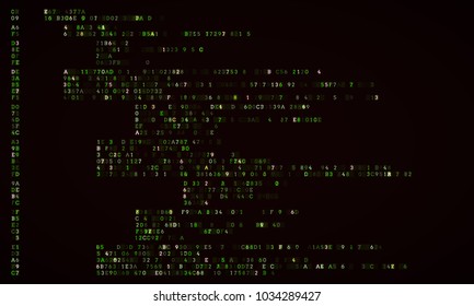 Programming code. Abstract technology background with different symbols and numbers. Binary code. Vector illustration.