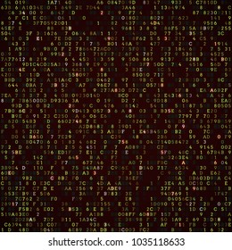 Programming code. Abstract technology background with different symbols and numbers. Binary code. Vector illustration.