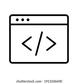 Programming, code, application icon vector image. Can also be used for information technology. Suitable for use on web apps, mobile apps and print media.