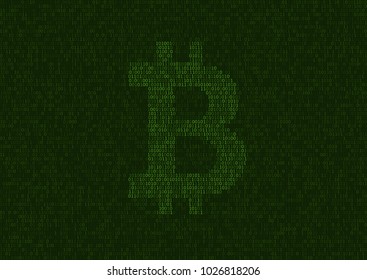 Programming code with Bitcoin sign. Web Developer, Vector illustration