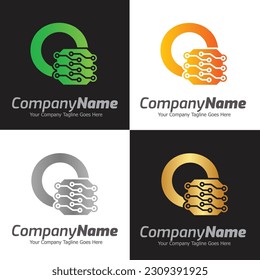Programming code and computer monitor logo template. Coding school vector design. Computer science logotype