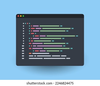 Programming code editor vector illustration design