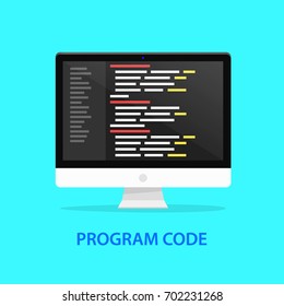 Programming code icon computer. Vector illustration