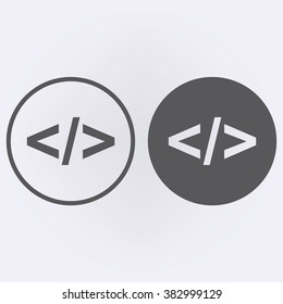 Programming code icon set in circle . Vector illustration