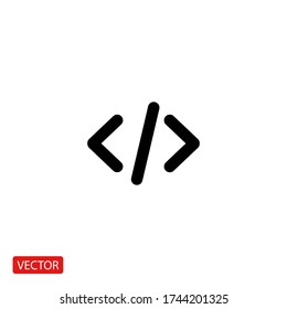 Programming code icon. Vector illustration EPS 10.