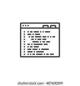 programming code line icon, outline vector logo illustration, linear pictogram isolated on white