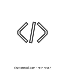 Programming code line icon, outline vector sign, linear style pictogram isolated on white. Symbol, logo illustration. Editable stroke