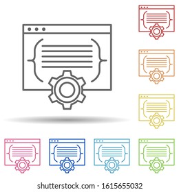 Programming, code in multi color style icon. Simple thin line, outline vector of robotics engineering icons for ui and ux, website or mobile application