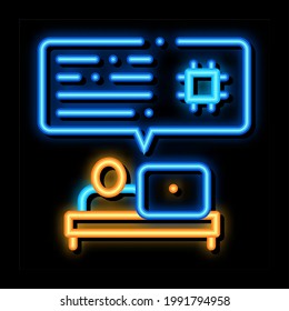 Programming Code neon light sign vector. Glowing bright icon Programming Code sign. transparent symbol illustration
