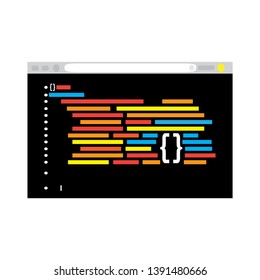 Programming code on a browser window - Vector