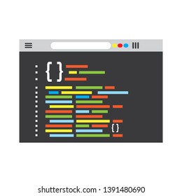 Programming code on a browser window - Vector