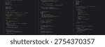 Programming code on digital background. Software developer workspace with complex typescript syntax script. Digital technology concept for web development and backend engineering software.