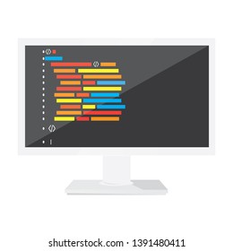 Programming code on a monitor screen - Vector